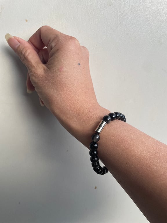 Sølv Obsidian Royal med magnetlås - Kvalitet AAAA billede 3