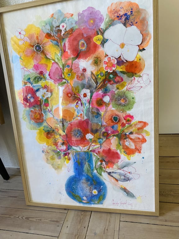 Judith - Kæmpe blå - original akvarel  (2)