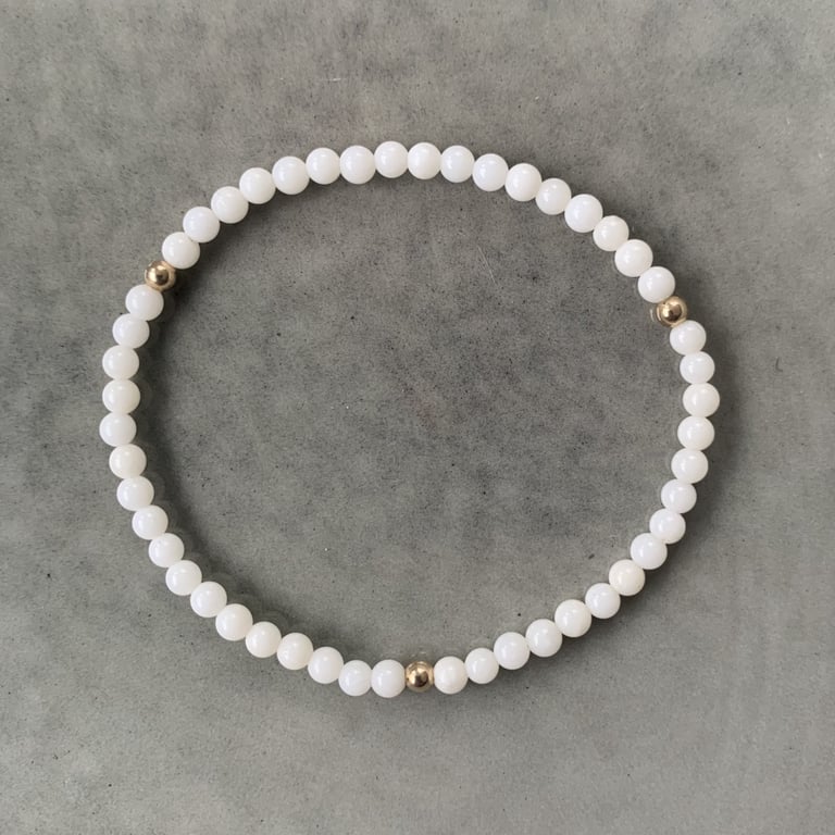 Hvid koral armbånd 3mm