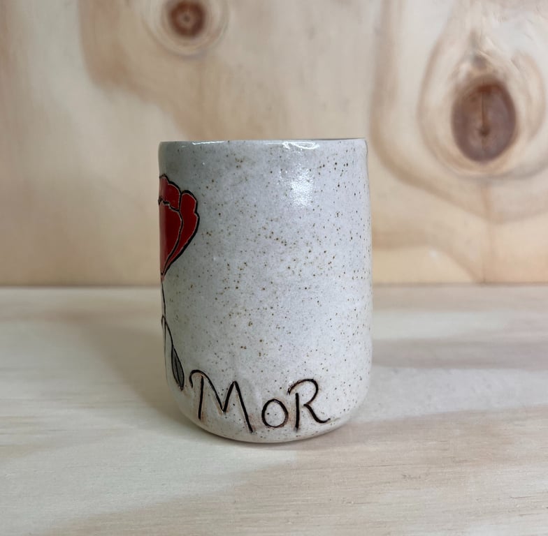 MOR-kop med valmue-indgravering  billede 2