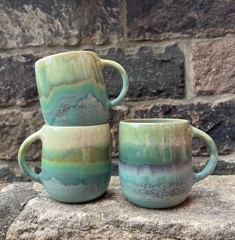 Hånddrejet kop/krus med hank billede 6