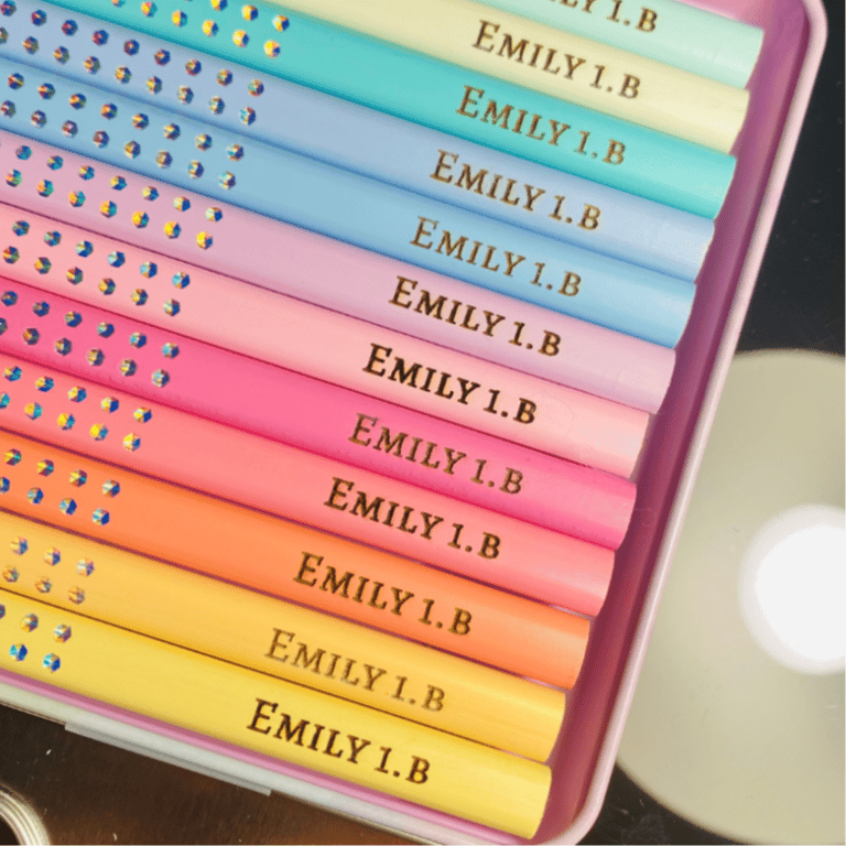 Faber Castell pastel farveblyanter 12 stk. med navn billede 4