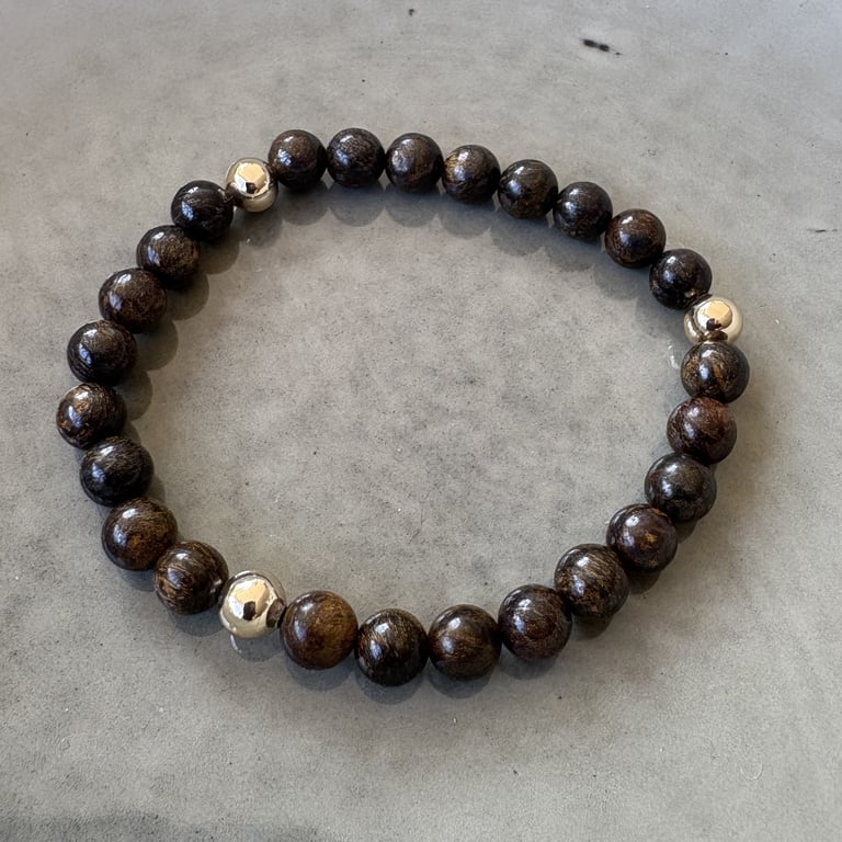 Bronzit armbånd 6mm