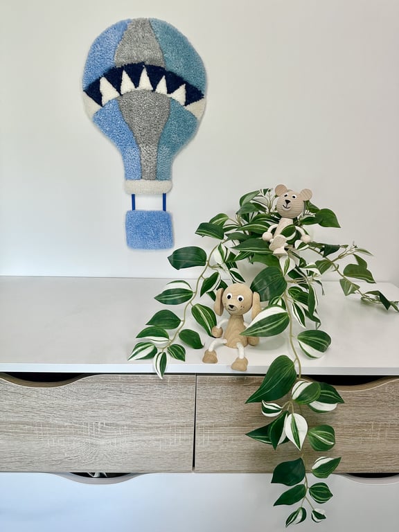 Tuftet luftballon - Håndlavet vægkunst i 100% uld. billede 2