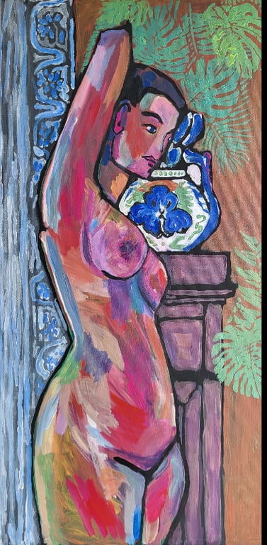 Qroquis - akryl på lærred - 40 x 80 cm 