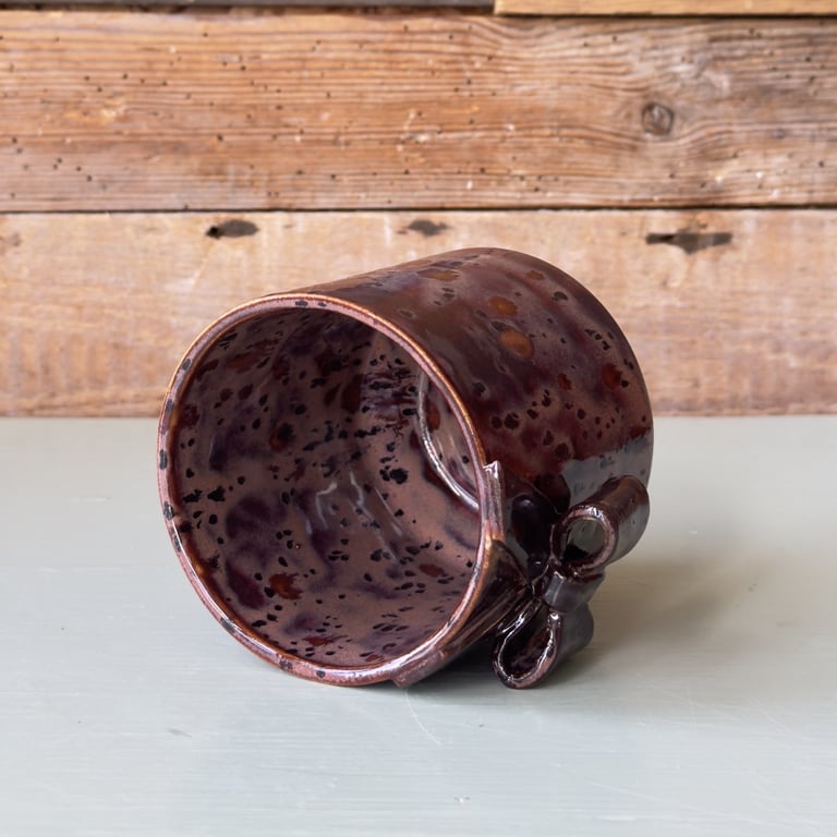 Sløjfe kop i mørkerød billede 2