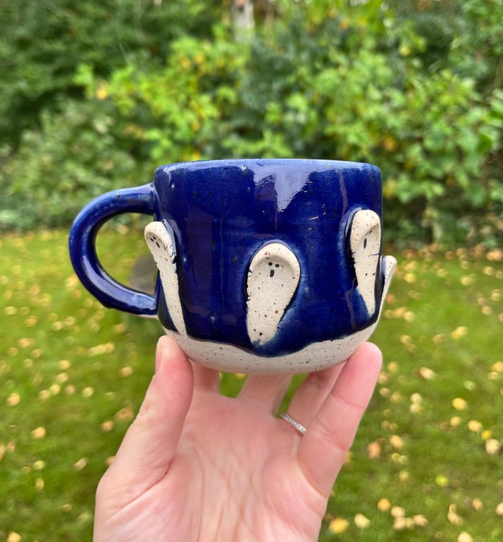 3D Spøgelser på kop, blå