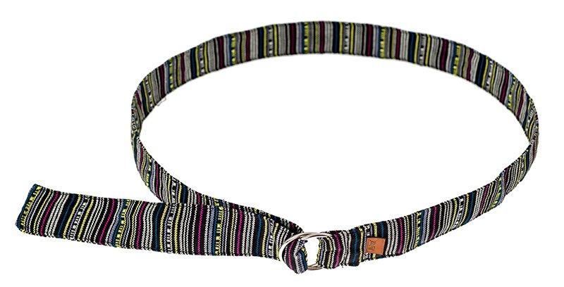 Bælte i skønt farvedesign med dobbelt-ring spænde billede 2
