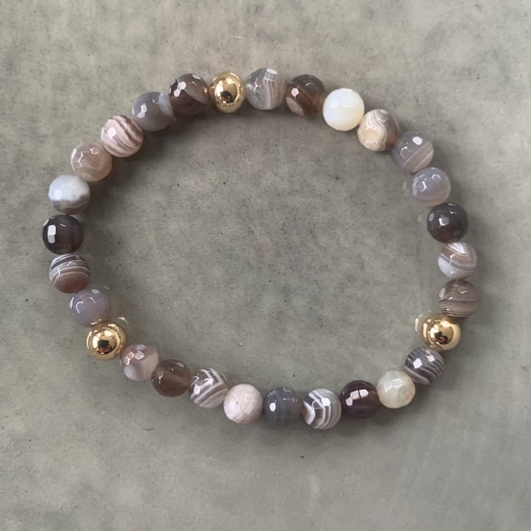Botswana agat armbånd 6mm