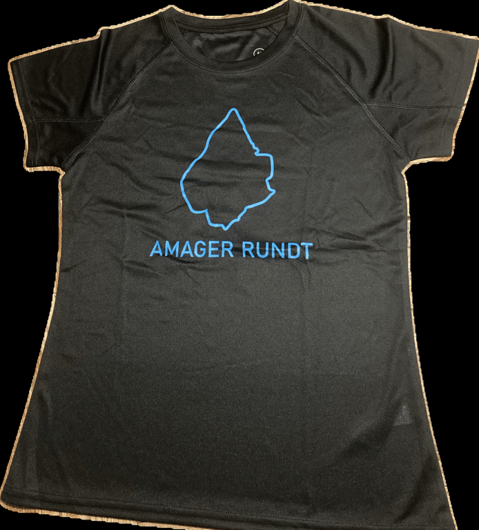 T-shirts dame sort med blå logo