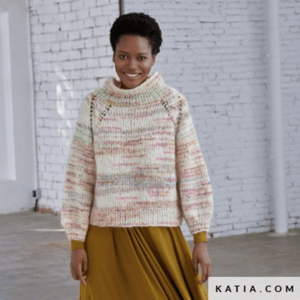 Kit: Kort stortrøje med raglan og snoning (top-down) – produktbillede