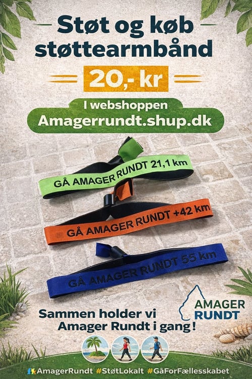 Støttearmbånd efterårsrunden stof med Amager rundt og distancen