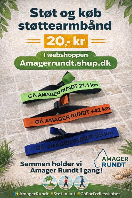Støttearmbånd efterårsrunden stof med Amager rundt og distancen