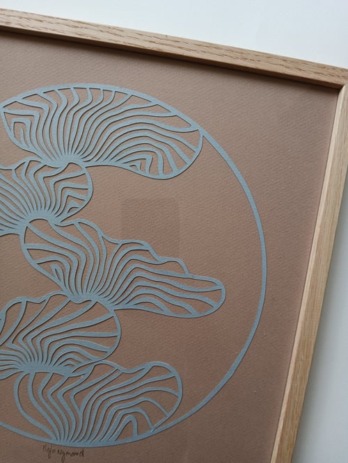 30x30cm papercut, indrammet 