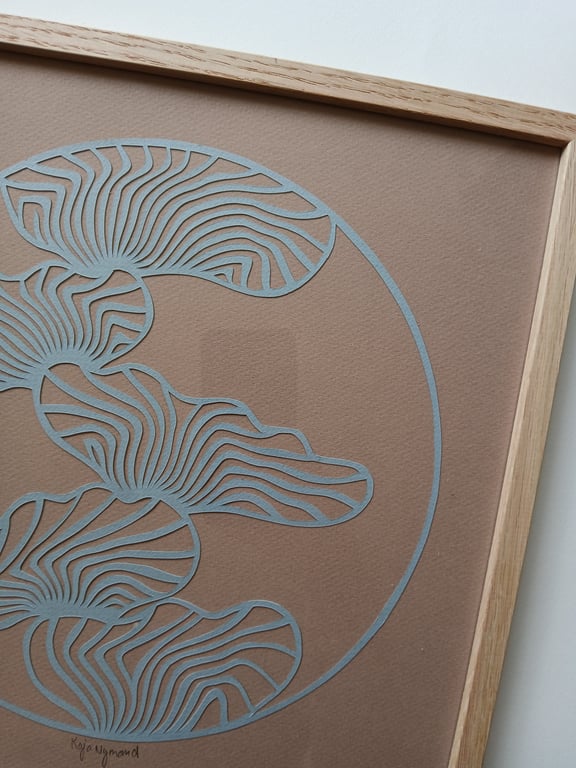 30x30cm papercut, indrammet  (2)