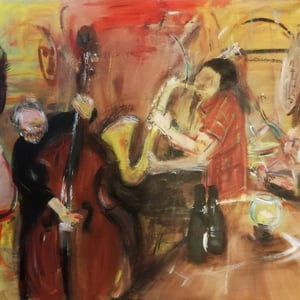 Jazz på Galathea kroen, 46x55 Akryl – produktbillede