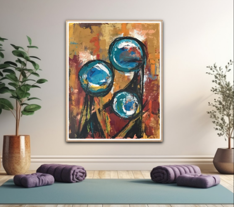#1107 Unik Kunstmaleri Olie 80 X 100 cm