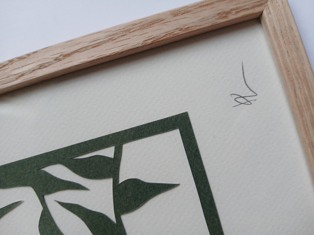 A4 papercut, mørkegrøn, indrammet  billede 3