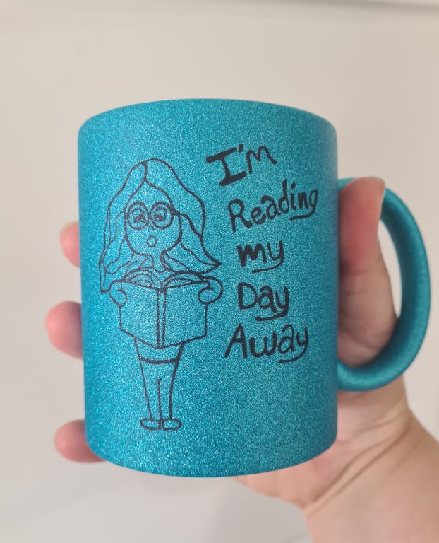 Krus: im reading my day away Blå Glimmer billede 2