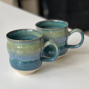 Buet kop, havblå  / lys grøn – produktbillede