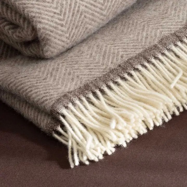 Uldplaid - Denver Beige 200 x 140 cm. billede 2