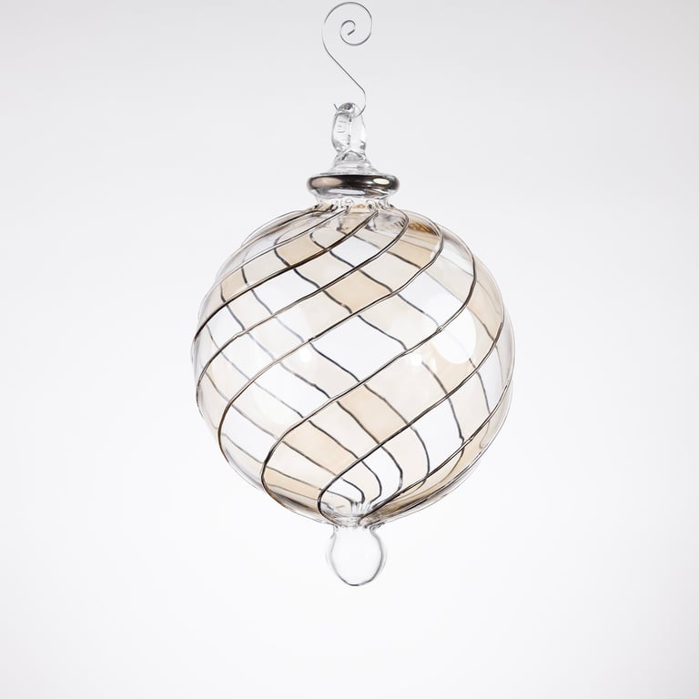 JULEKUGLE DESIGN 1004 DIJON MED HVIDGULD