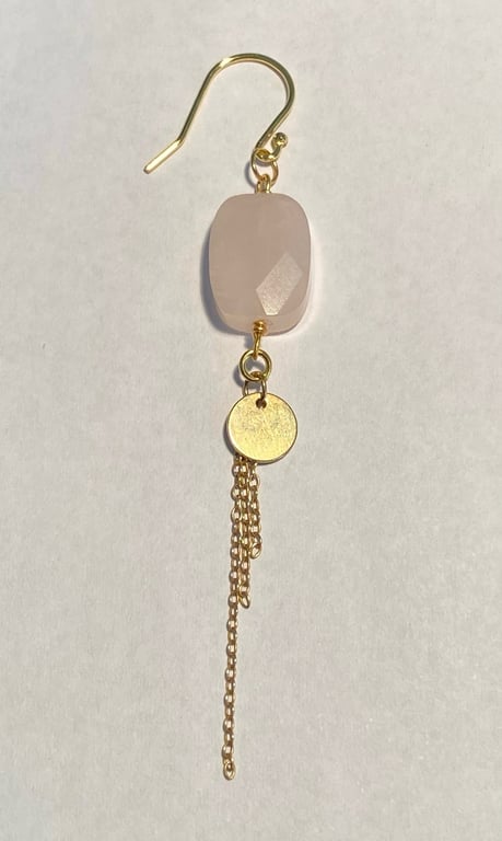 Enkel øreing med rosakvarts