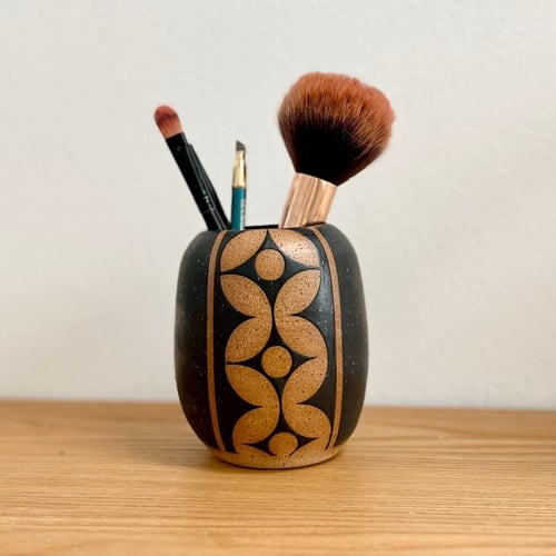Sort vase m. mønster (2)