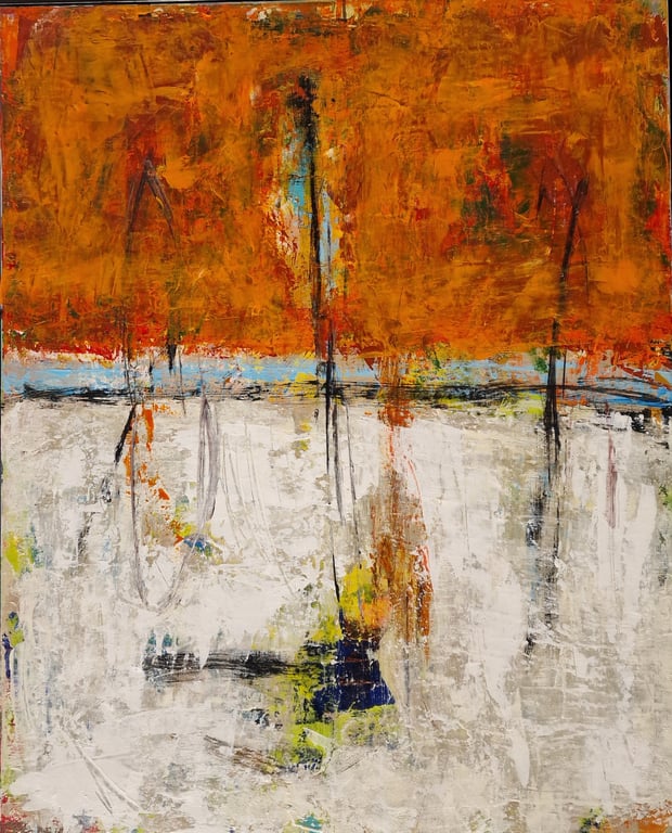 #1319  80 x 100 cm med ramme  SOLD billede 4