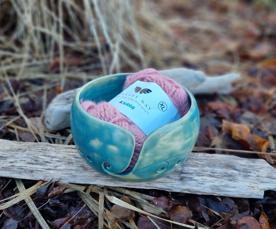 Strikkeskål, mat grøn mat. Diameter 16 cm billede 2