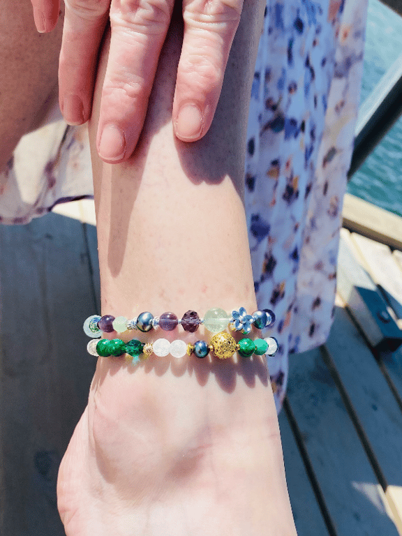 Bjergkrystal og Jade ankelkæde