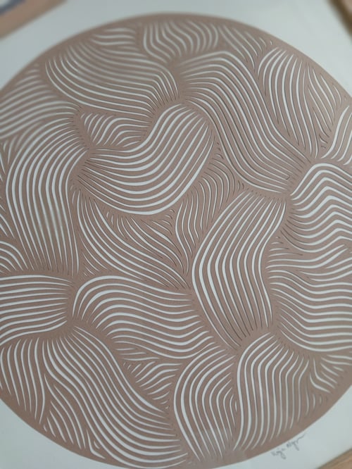 40x40cm, papercut, nougat, indrammet  (4)