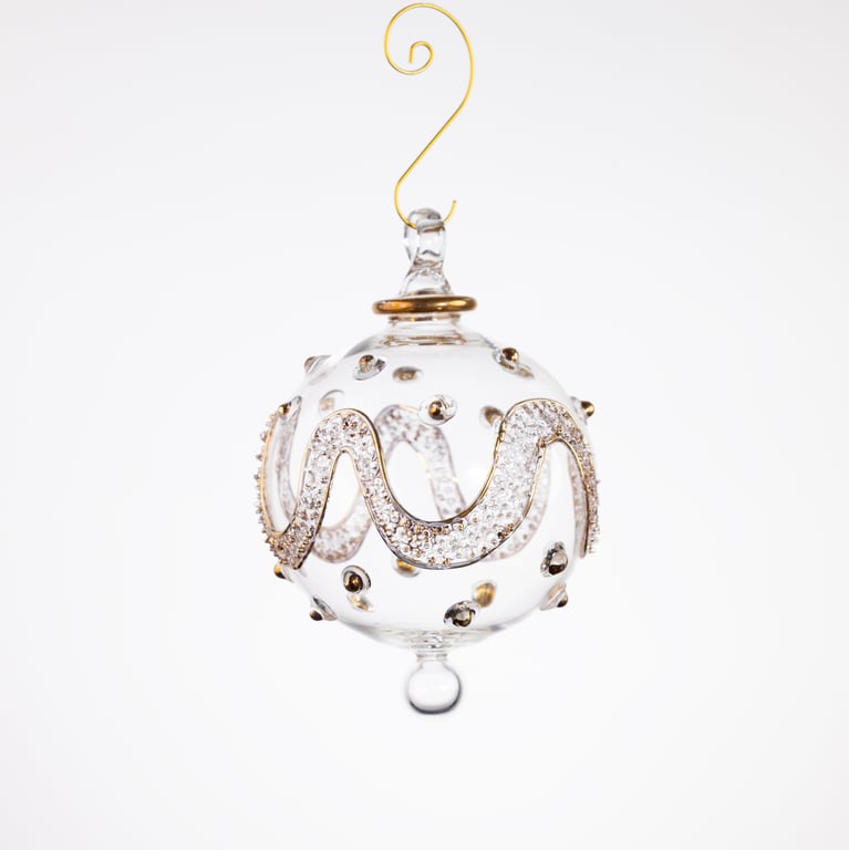 JULEKUGLE DESIGN 1011 KRYSTAL MED GULD