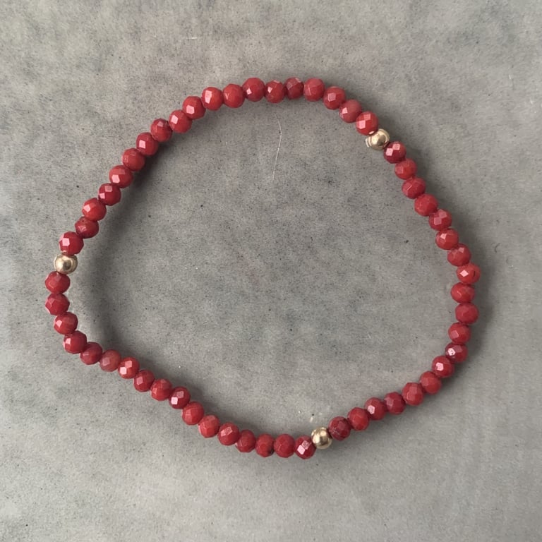 Rød koral armbånd 3mm