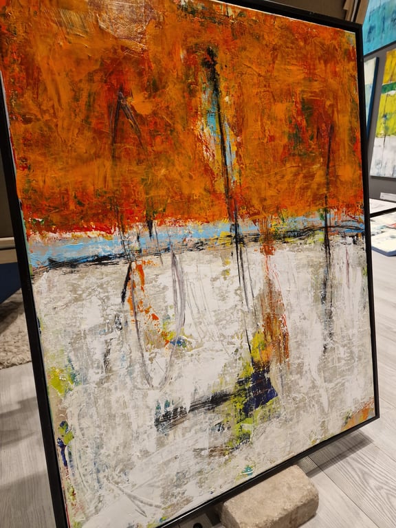 #1319  80 x 100 cm med ramme  SOLD billede 2