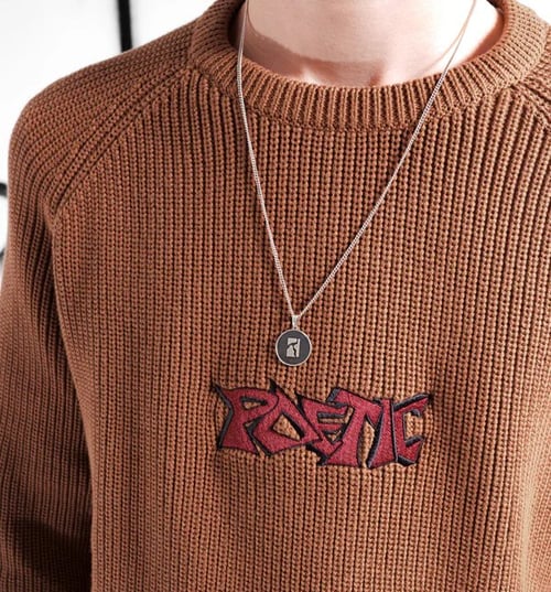 Poetic Collective, Graff knitted crewneck, Brown, Str. L (3)