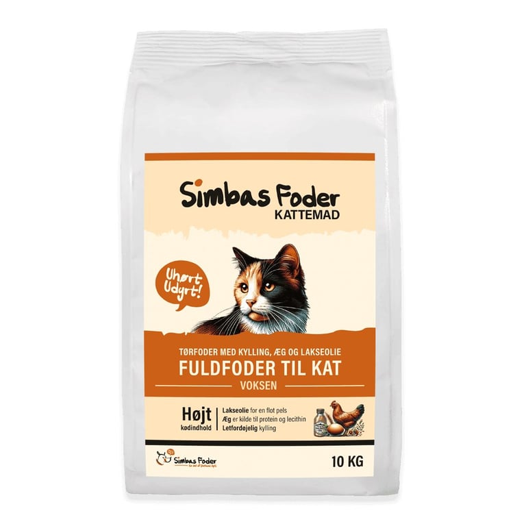 Simbas Foder Kattemad med kylling 10 kg (Bedst før 15/05)