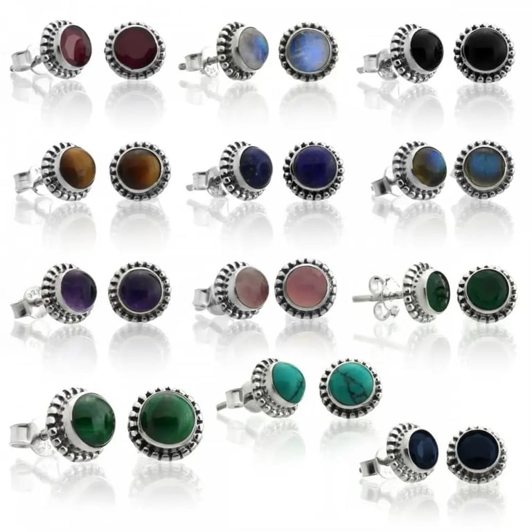 Mini Øreringe med månesten og Sterlingsølv, Artemis billede 3