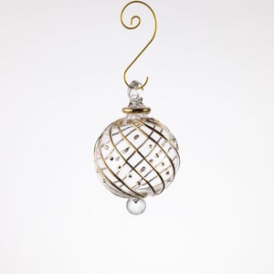 JULEKUGLE DESIGN 1005 KRYSTAL MED GULD ELLER HVIDGULD – produktbillede