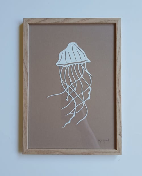 A4 gople nr 82, nougat, indrammet 