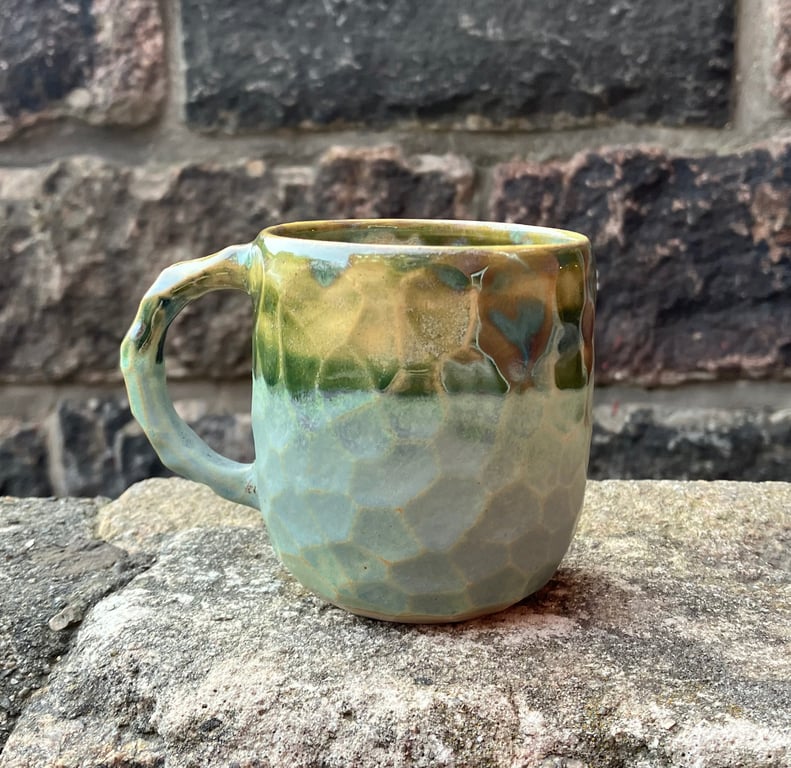 Facetskåret kop med hank billede 5