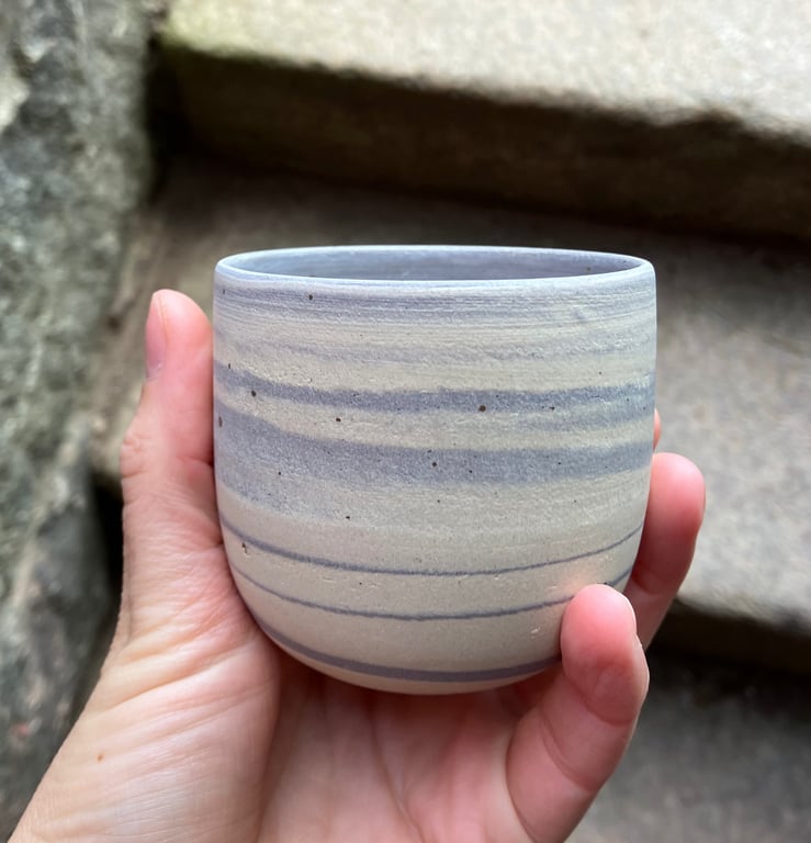 Marmoreret kop, lavendel  billede 5