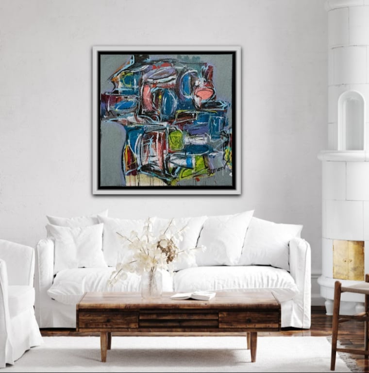 #1121 Maleri 100X100 cm billede 3