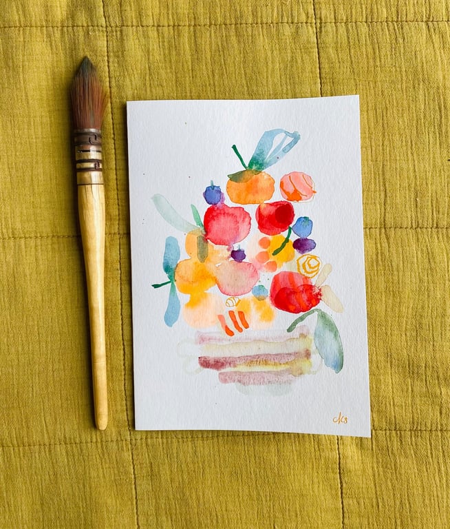 1 Æblekort - mellem  - unika kort 