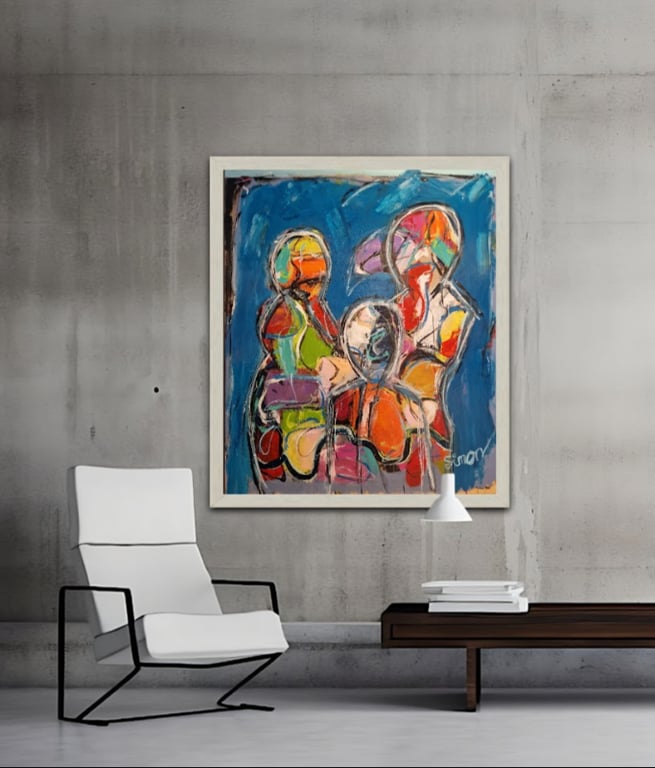 #1141 Kunstværk 100X120 cm  SOLD billede 3
