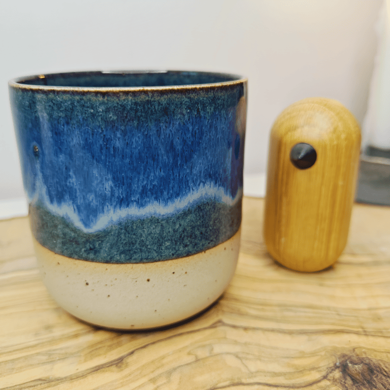 Havblå KAFFE kop billede 3