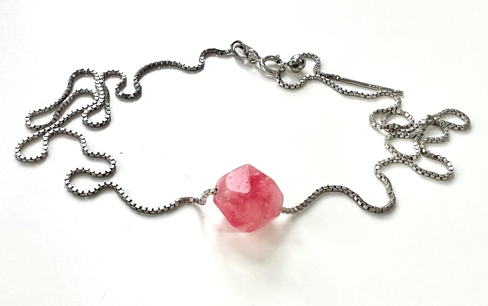 Pink Rhodonit star cut- vedhæng billede 2