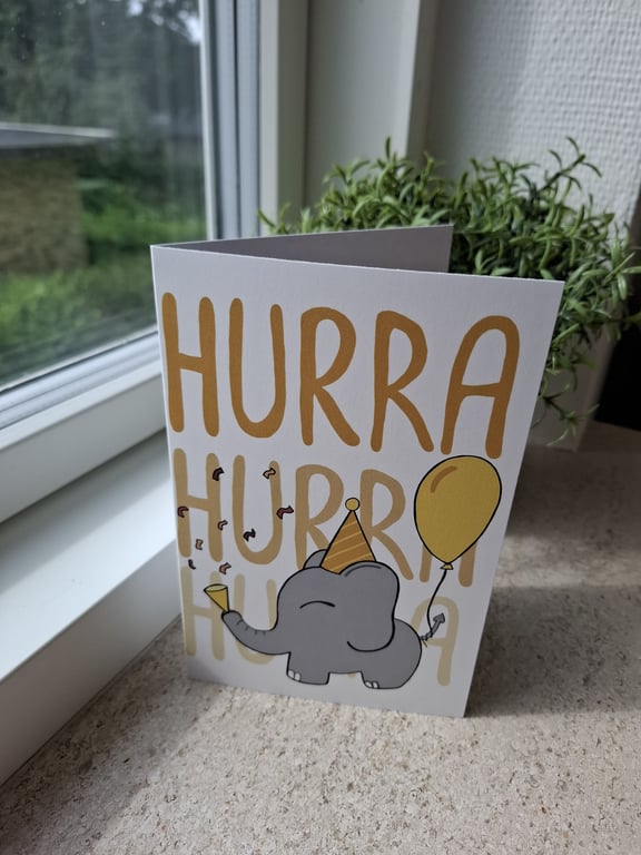 Kort: hurra hurra hurra Elefant (2)