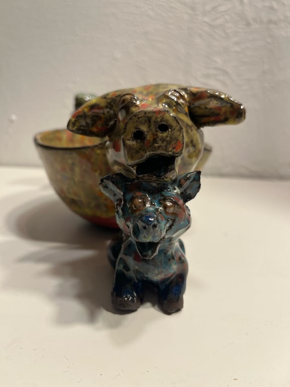 Gris med hund og grisling  billede 2