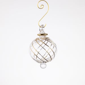 JULEKUGLE DESIGN 1004 KRYSTAL MED GULD ELLER HVIDGULD – produktbillede